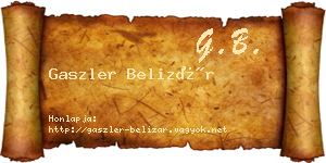 Gaszler Belizár névjegykártya